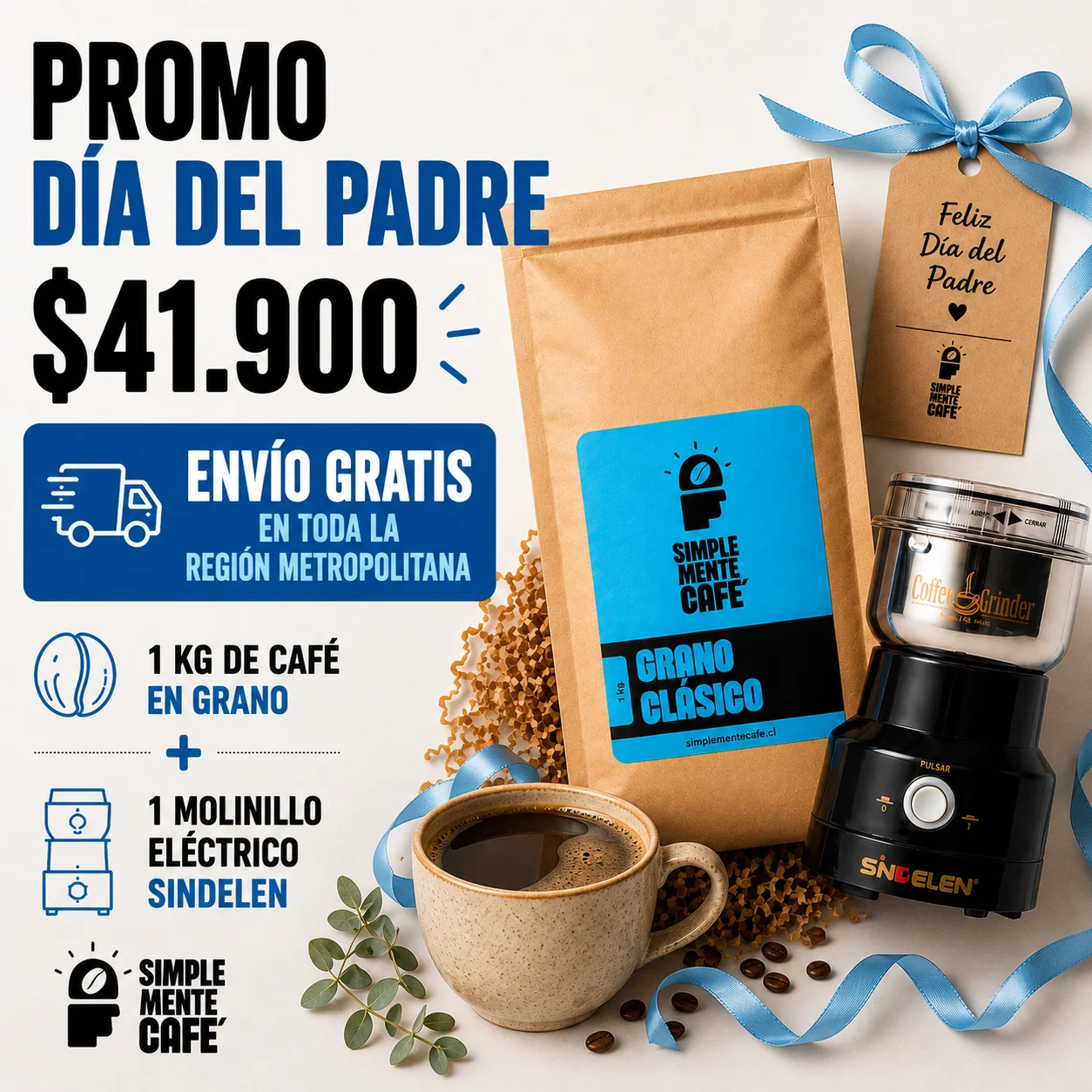 Kit Día del Padre — Café en grano + Molinillo Eléctrico